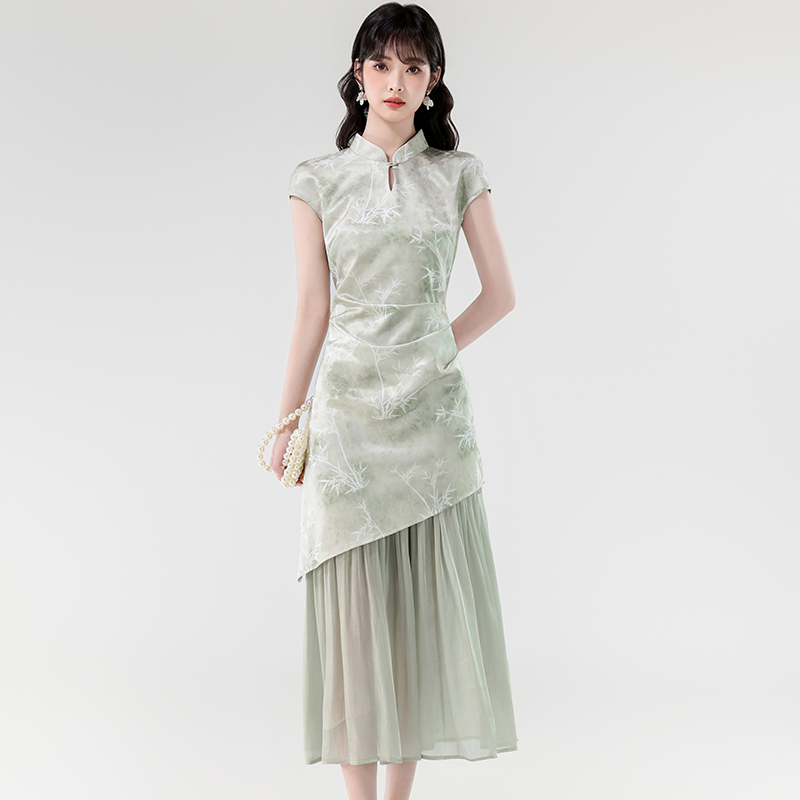 Temperament light unique summer Chinese style jacquard dress
