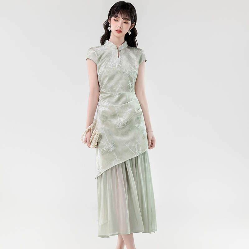 Temperament light unique summer Chinese style jacquard dress
