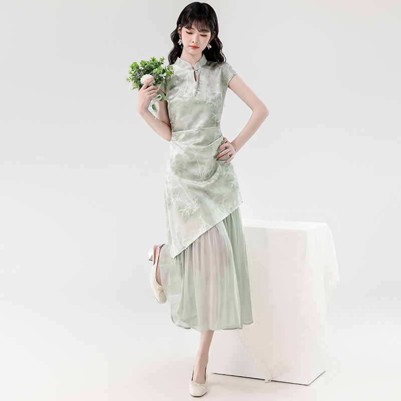 Temperament light unique summer Chinese style jacquard dress