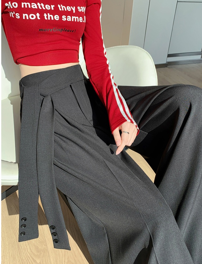 Straight pants bandage wide leg pants for women