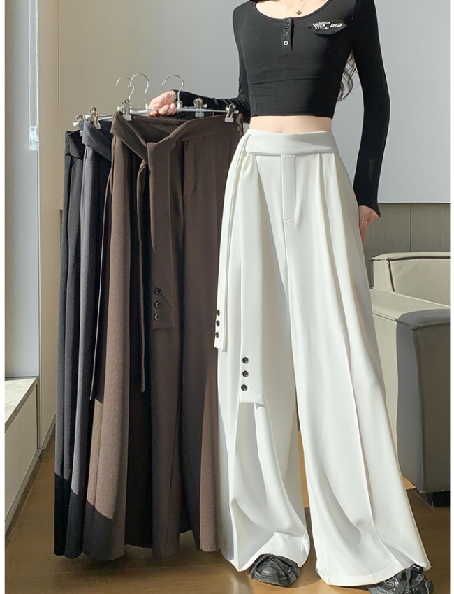 Straight pants bandage wide leg pants for women