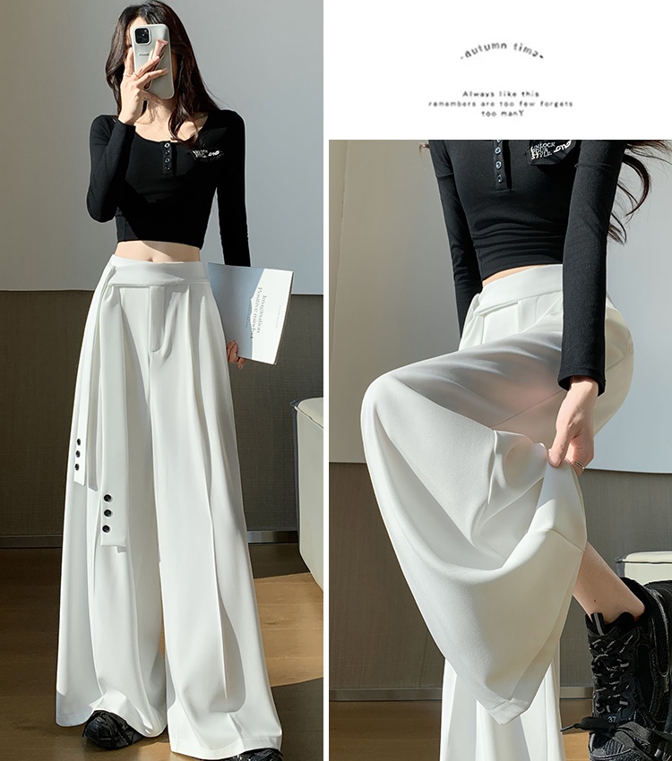 Straight pants bandage wide leg pants for women