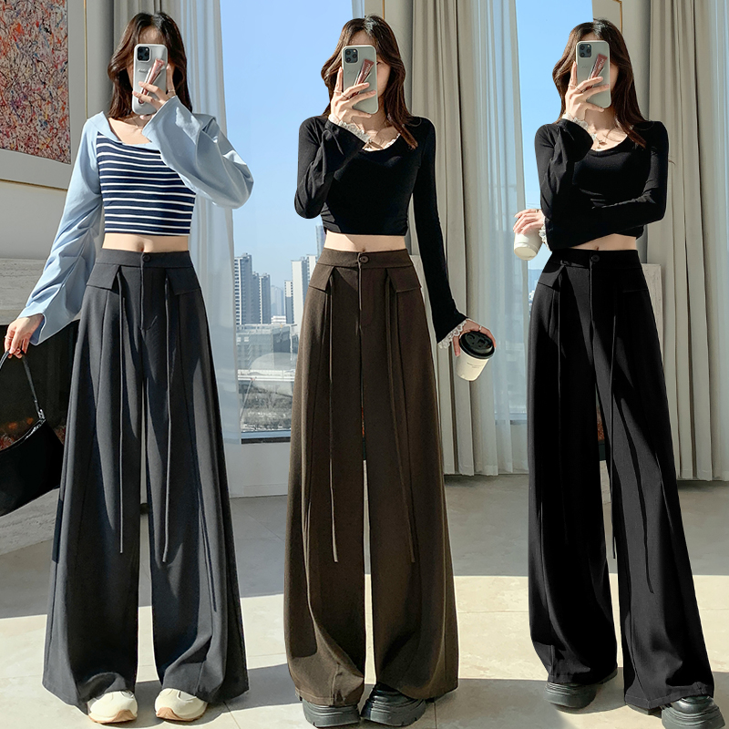 Slim business suit mopping wide leg pants for women