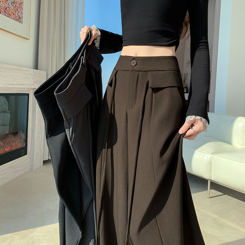 Slim business suit mopping wide leg pants for women
