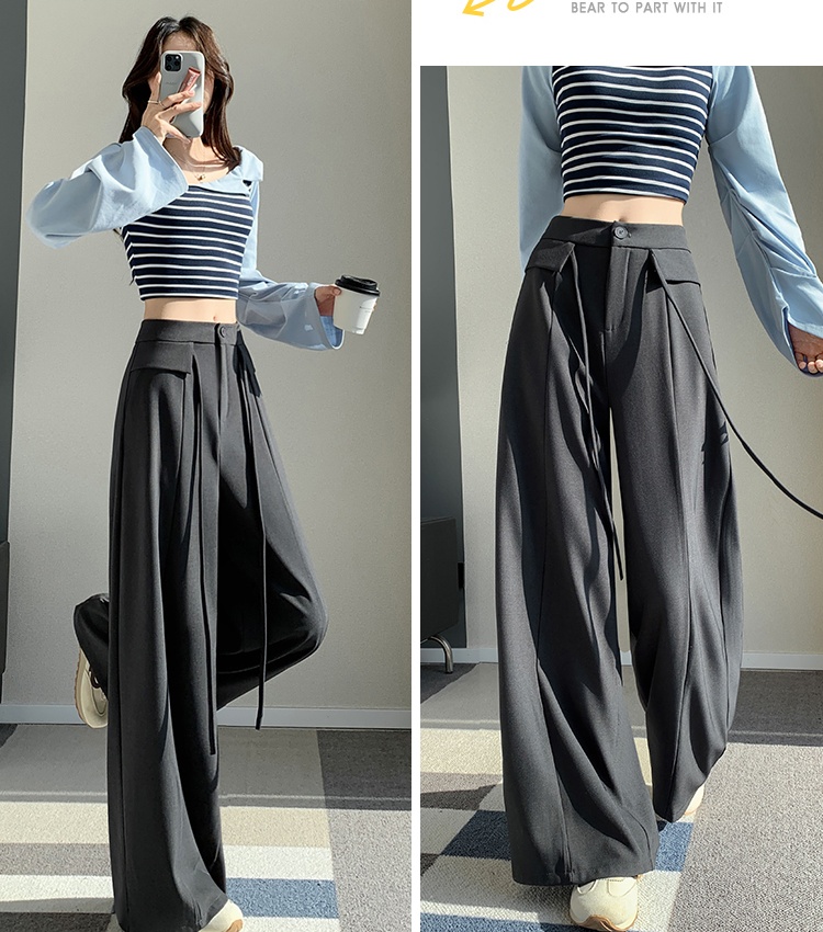 Slim business suit mopping wide leg pants for women