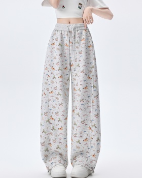 Spring loose wide leg pants sports sweatpants for women