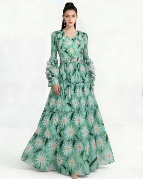 Printing Bohemian beach dress cake dress