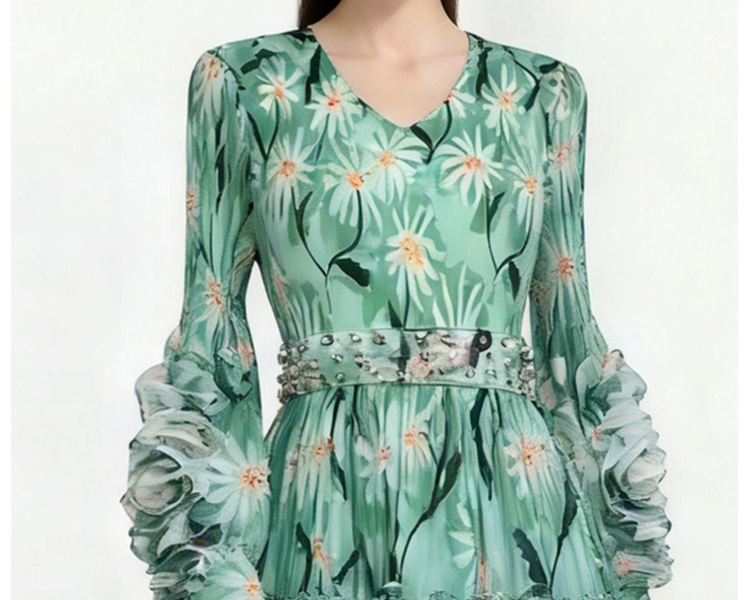 Printing Bohemian beach dress cake dress