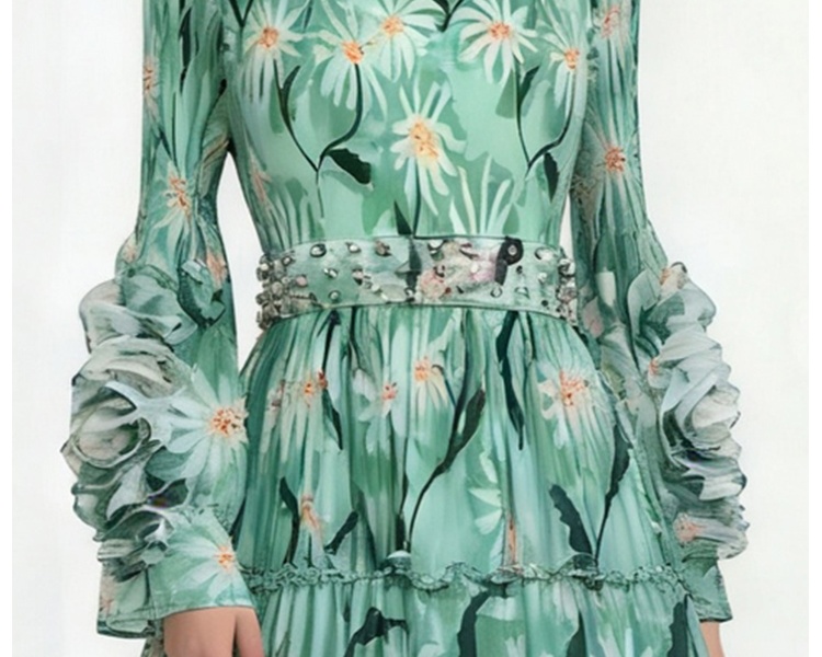 Printing Bohemian beach dress cake dress