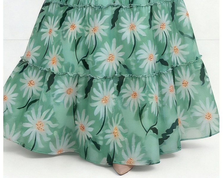 Printing Bohemian beach dress cake dress