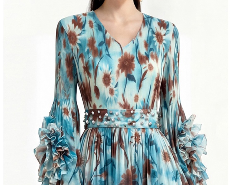 Printing dress cake Bohemian beach dress