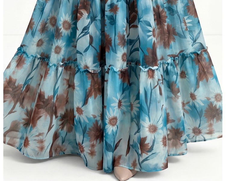 Printing dress cake Bohemian beach dress