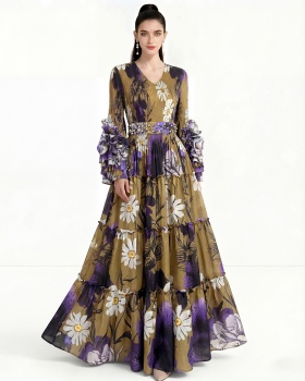 Printing Bohemian beach dress cake dress