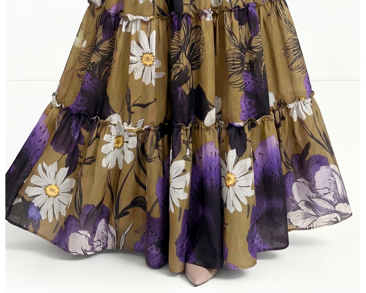 Printing Bohemian beach dress cake dress