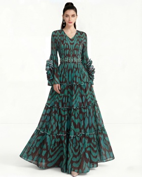 Cake dress printing Bohemian beach dress