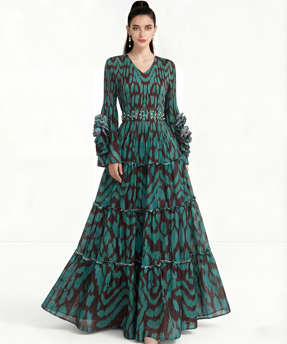 Cake dress printing Bohemian beach dress