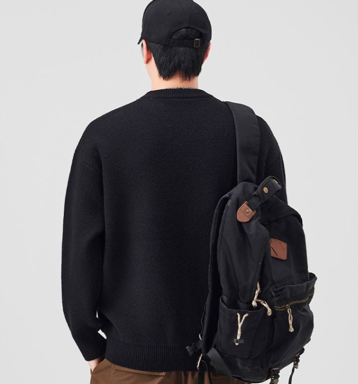 Pattern round neck loose couples Casual all-match sweater