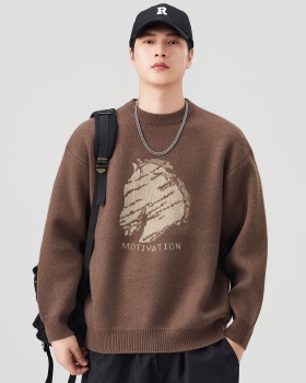 Loose Casual sweater all-match round neck coat