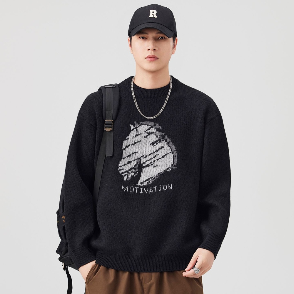 Loose Casual sweater all-match round neck coat