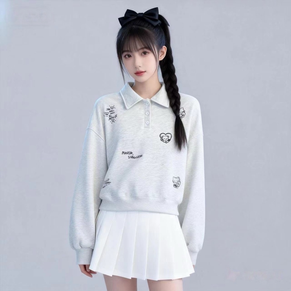 Long sleeve Korean style simple embroidery spring hoodie