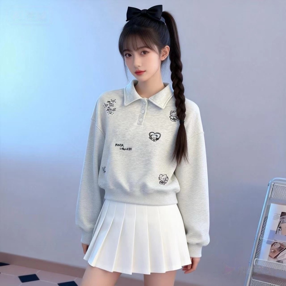 Long sleeve Korean style simple embroidery spring hoodie
