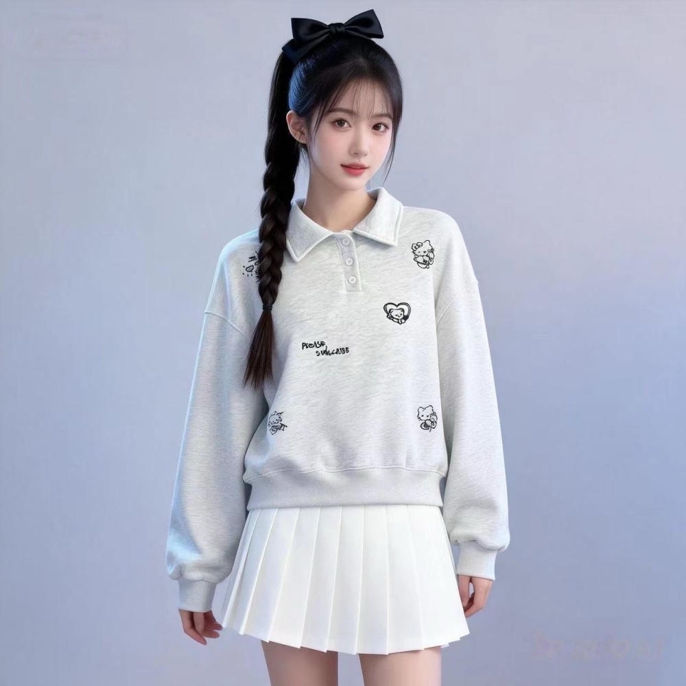 Long sleeve Korean style simple embroidery spring hoodie