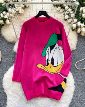 Pullover donald duck cartoon sweater for women