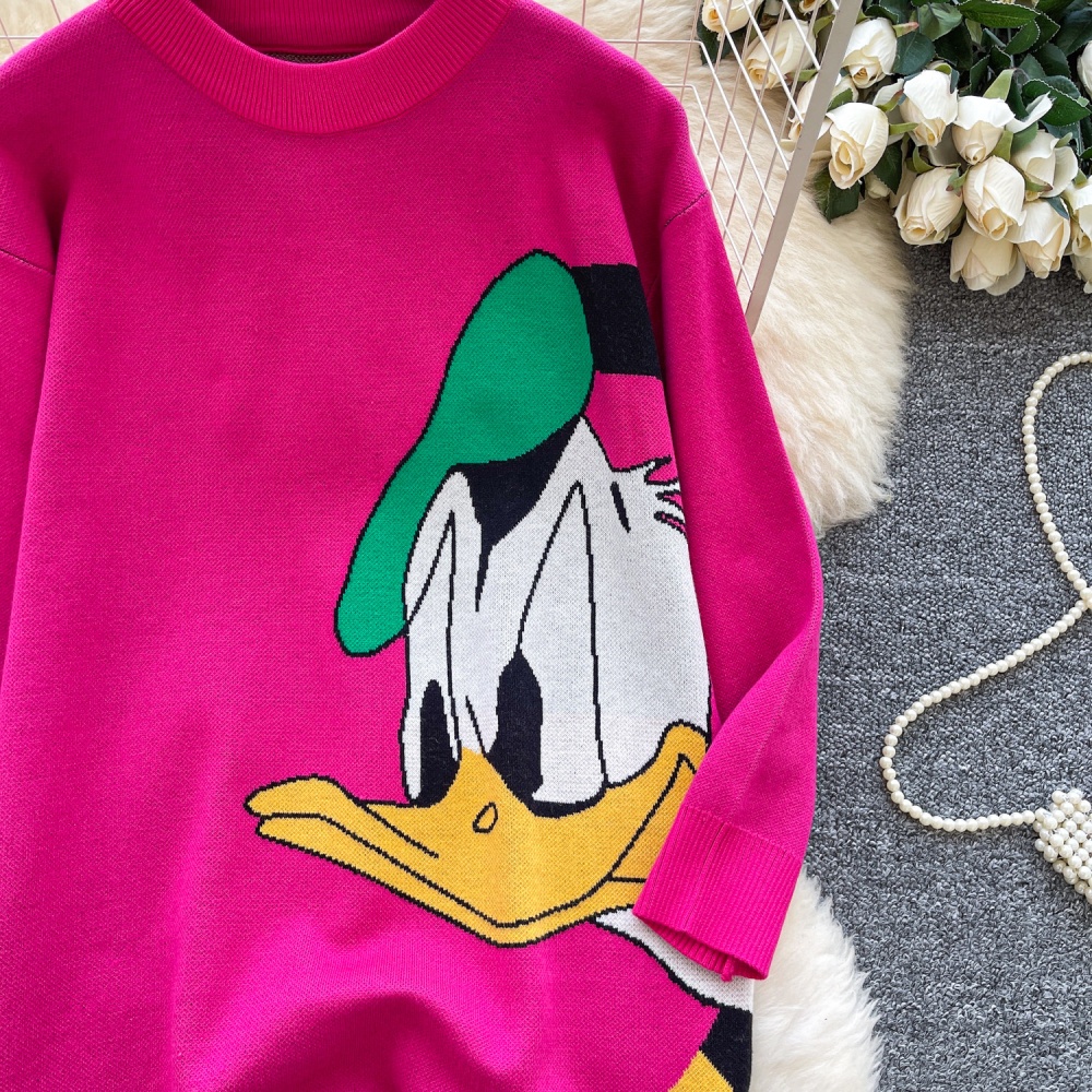 Pullover donald duck cartoon sweater for women