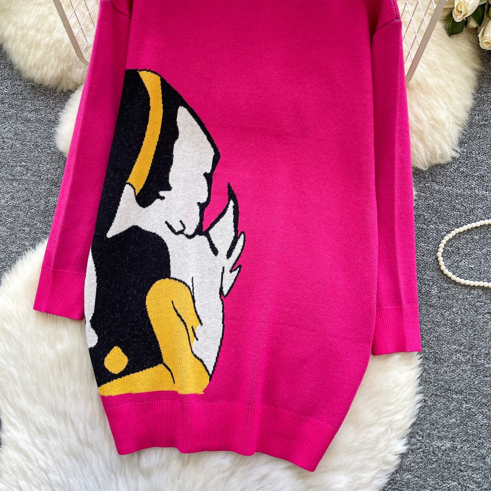 Pullover donald duck cartoon sweater for women