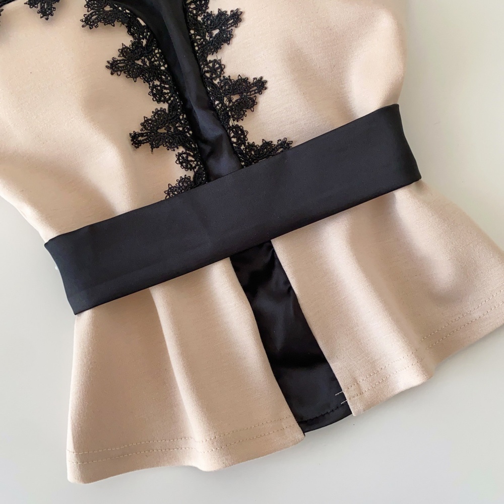 Spring splice vest satin tops for women