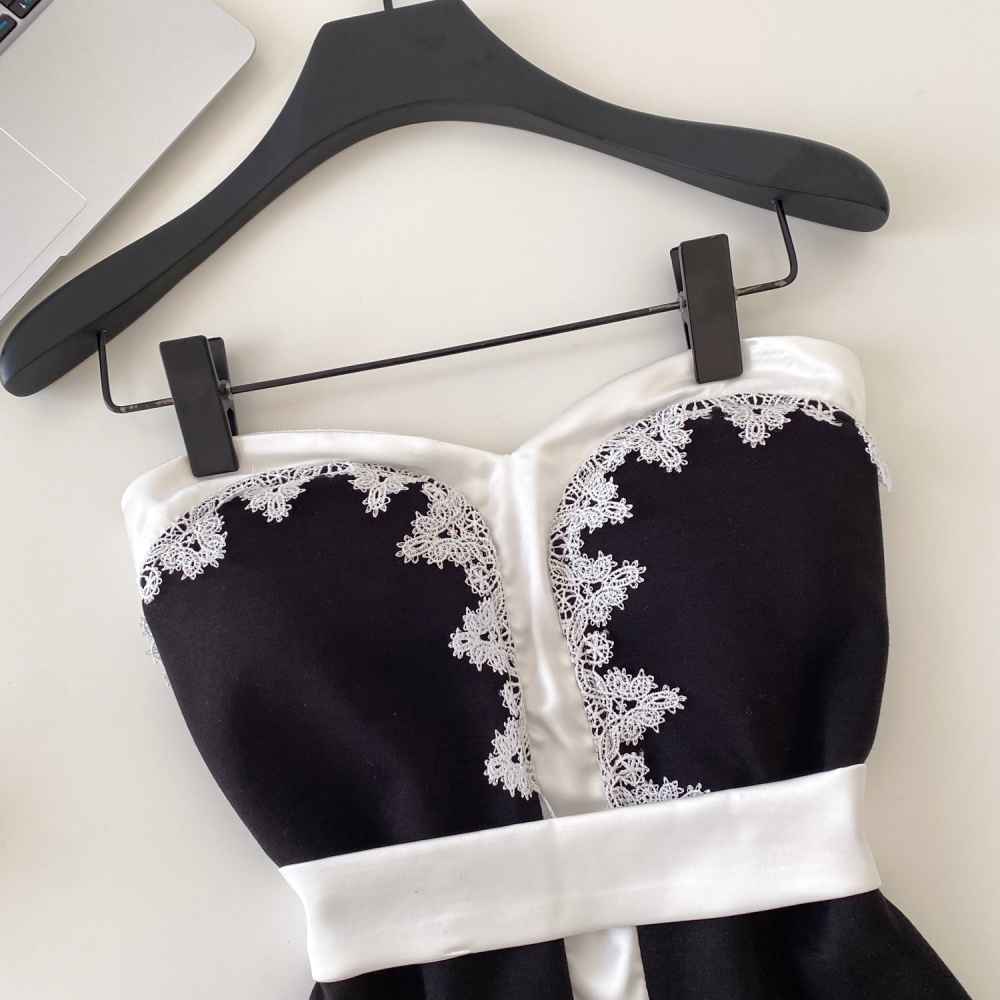 Spring splice vest satin tops for women