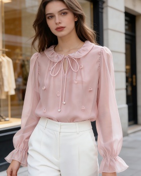 Niche sweet wood ear tops unique loose shirt for women