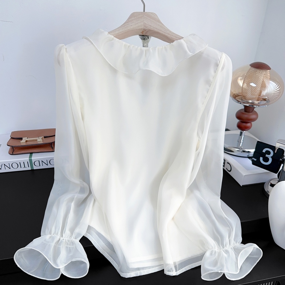 Niche sweet wood ear tops unique loose shirt for women