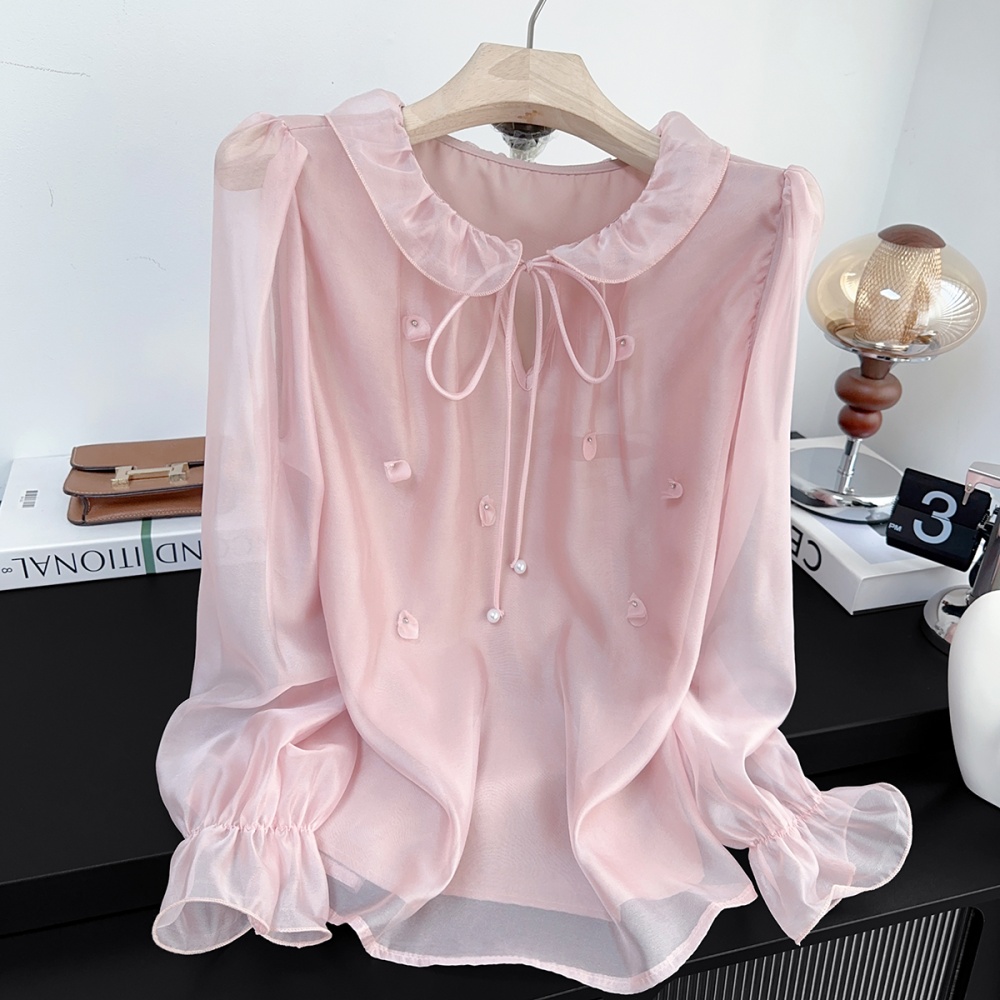 Niche sweet wood ear tops unique loose shirt for women