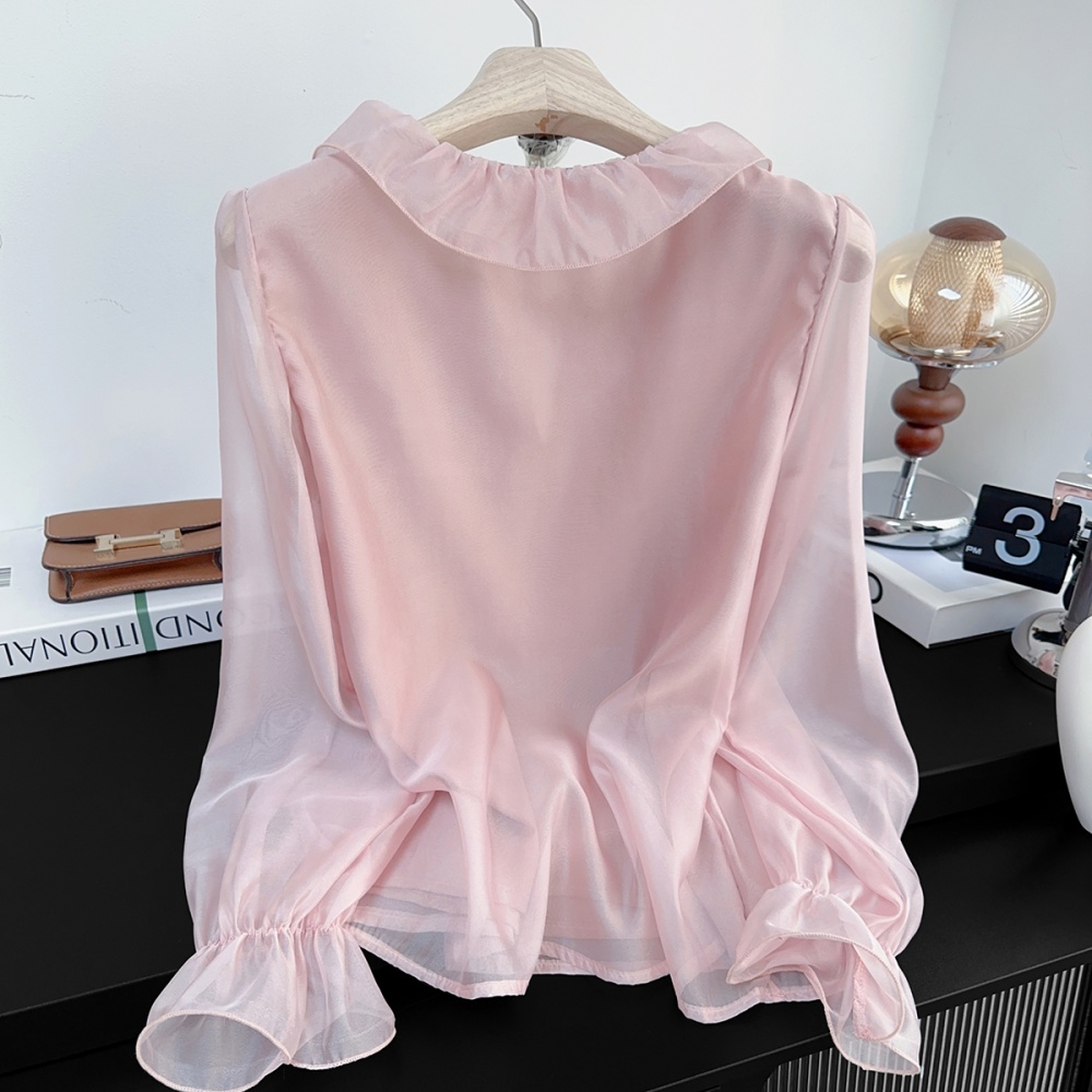 Niche sweet wood ear tops unique loose shirt for women