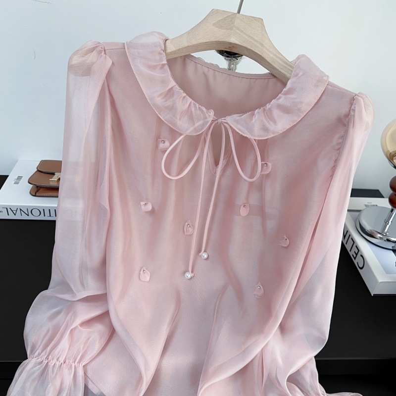 Niche sweet wood ear tops unique loose shirt for women