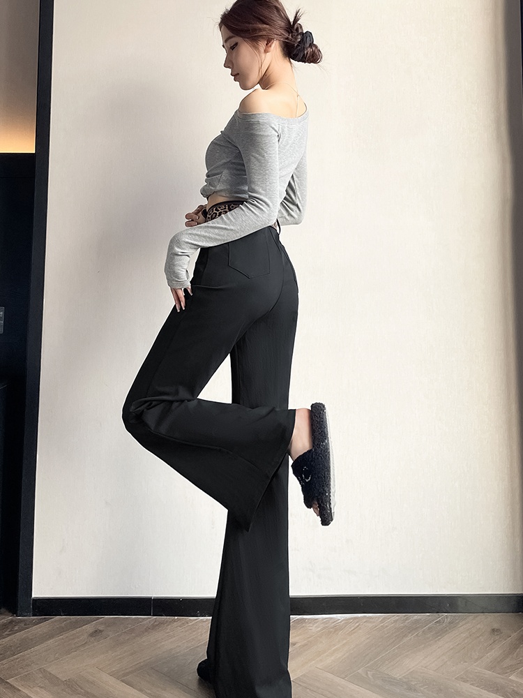 High waist cotton pants spring business suit for women