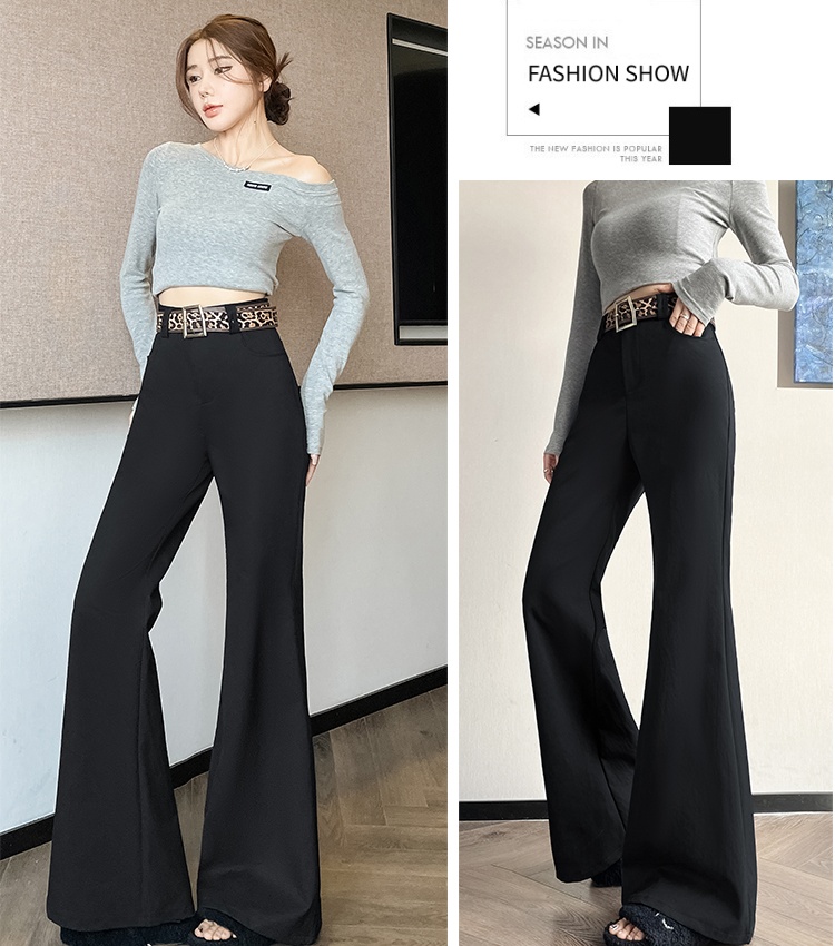 High waist cotton pants spring business suit for women