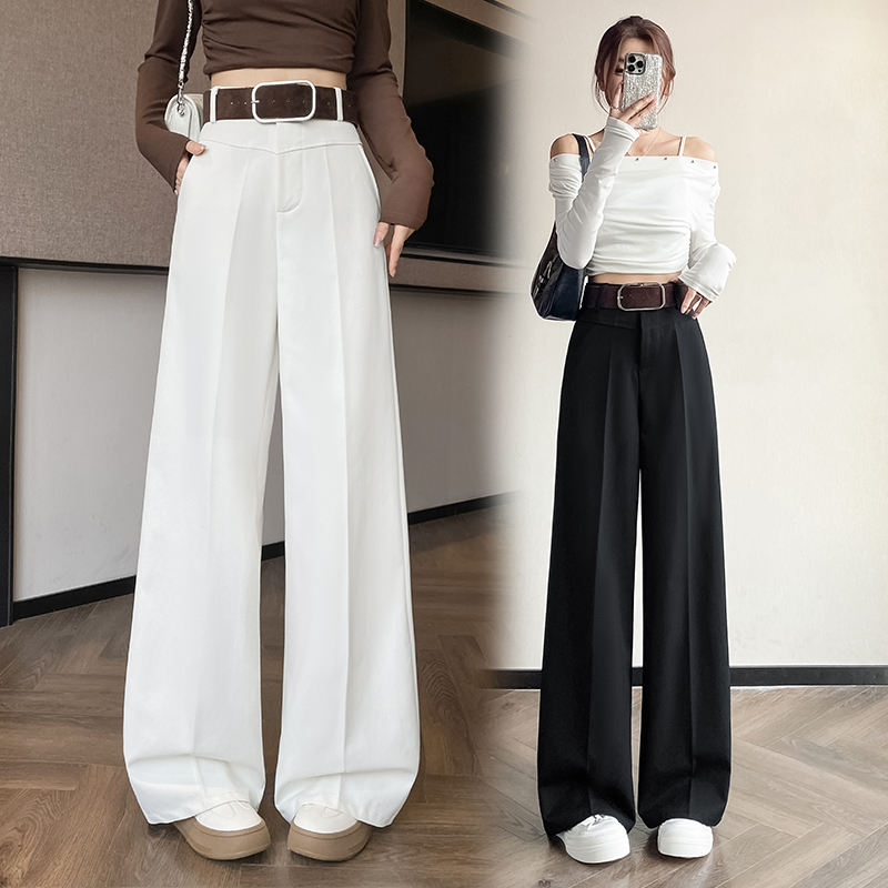 High waist business suit drape long pants for women