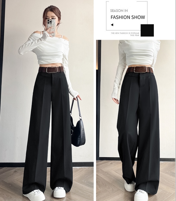 High waist business suit drape long pants for women