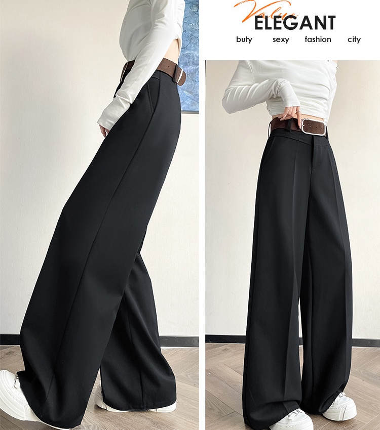 High waist business suit drape long pants for women