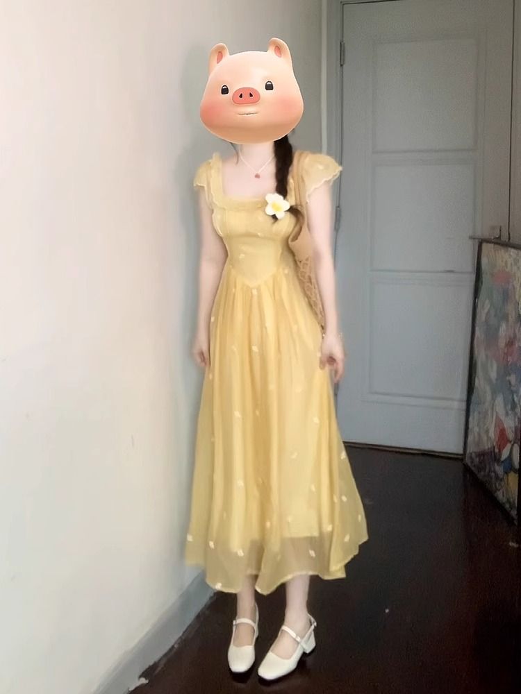 Temperament long dress boats sleeve dress for women