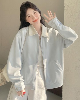 Spring and autumn embroidery jacket suede lapel coat