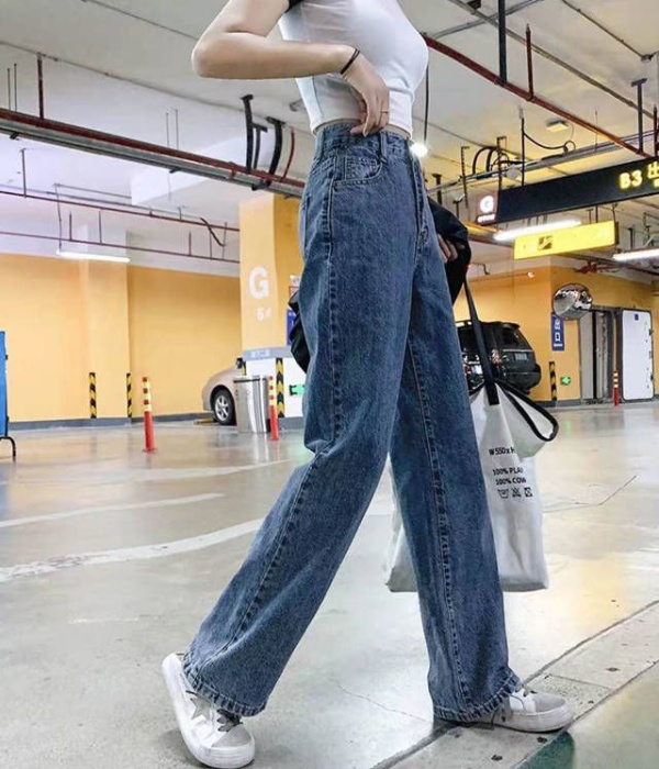 Straight loose pants Korean style mopping jeans for women