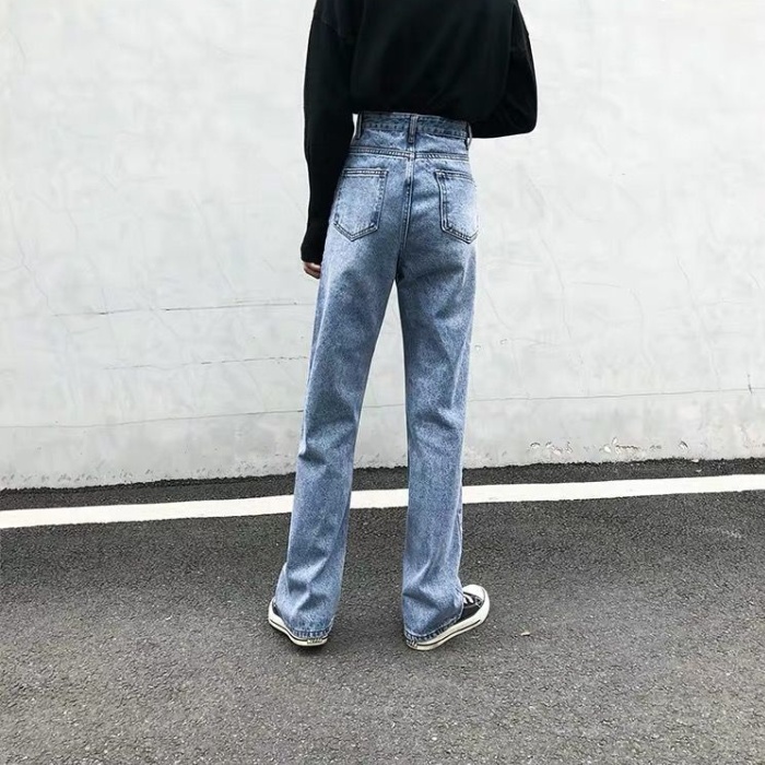 Straight loose pants Korean style mopping jeans for women