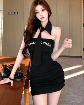 Wrapped chest enticement temperament package hip dress