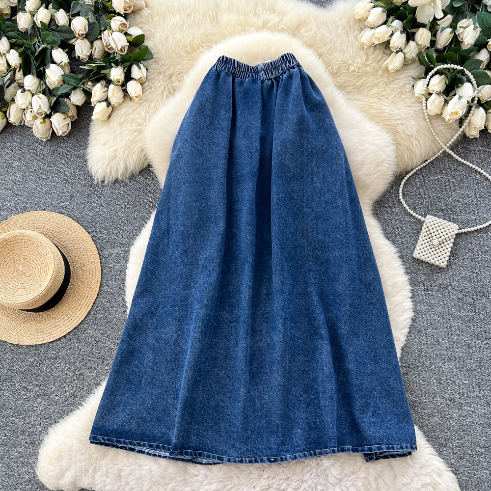 Commuting high waist scarves retro art skirt for women