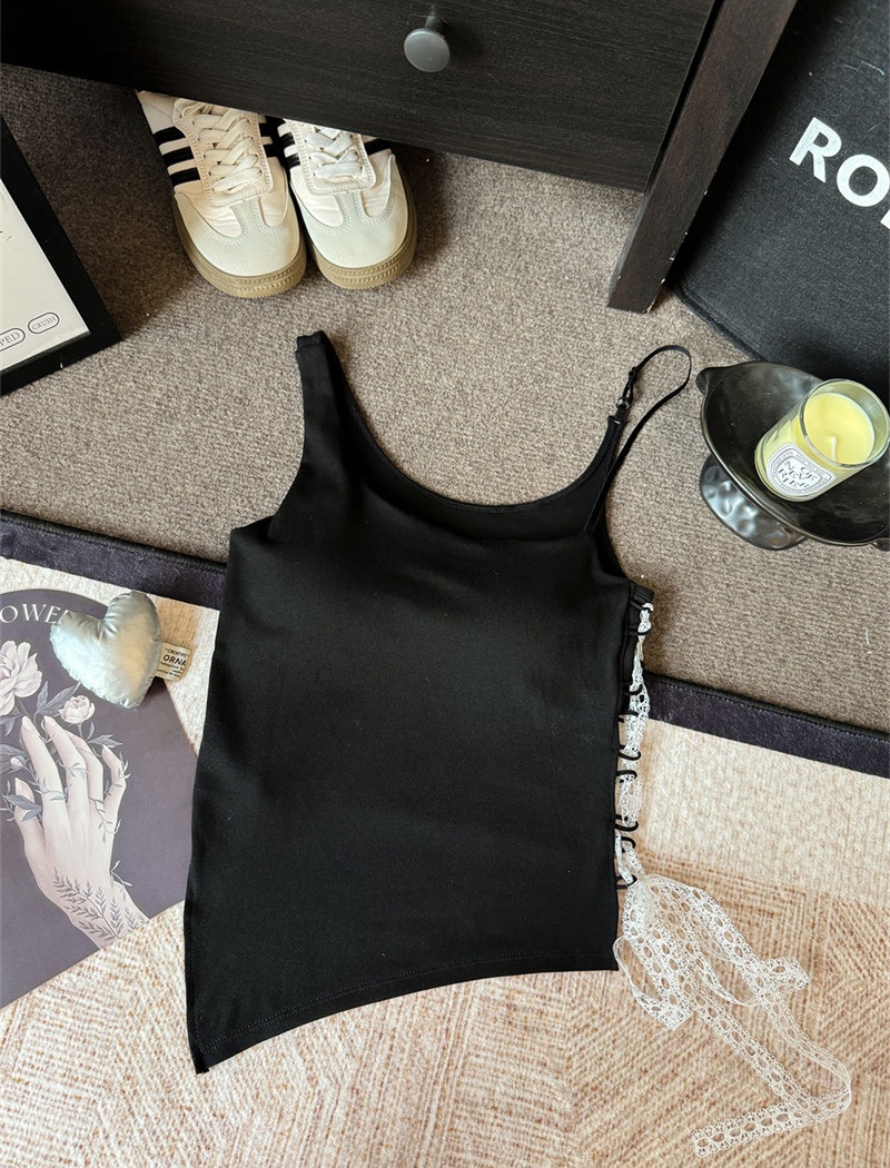 Spring sling bandage sexy side lace irregular vest
