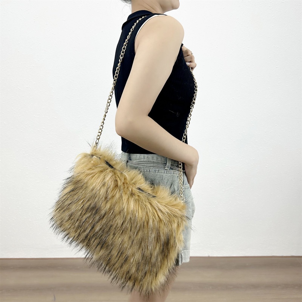 European style fur coat retro messenger bag for women
