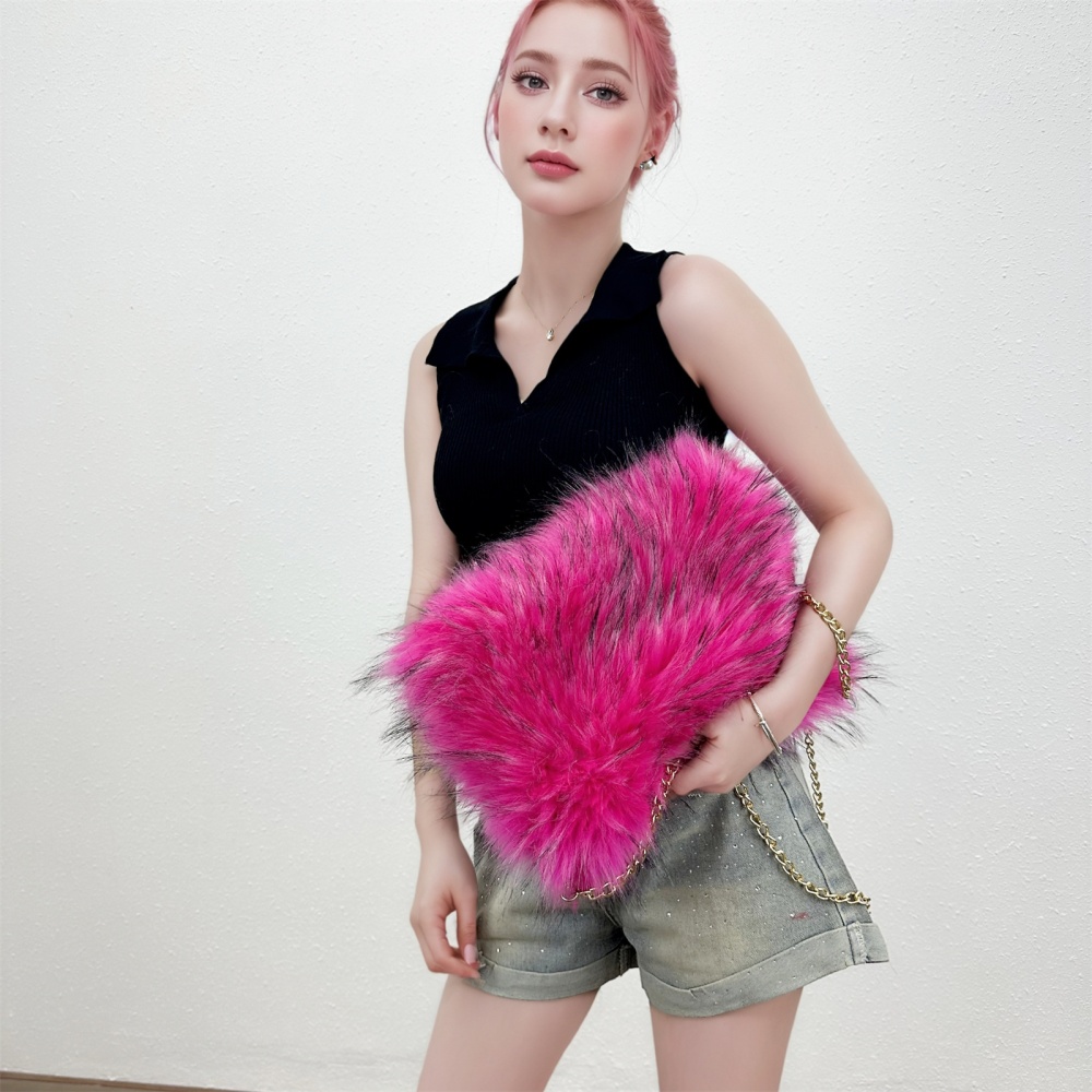 European style fur coat retro messenger bag for women